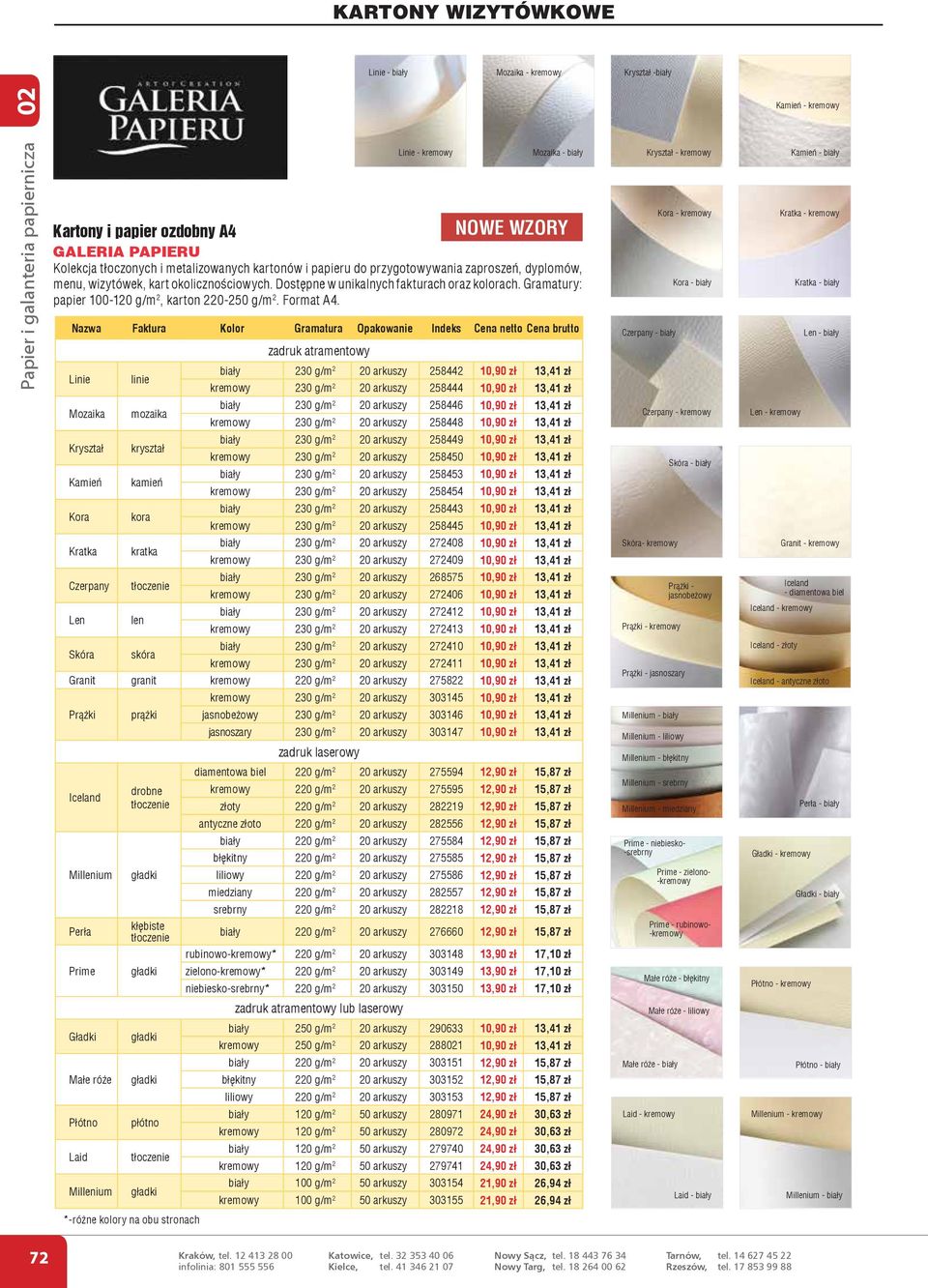 Gramatury: papier 100-120 g/m 2, karton 220-250 g/m 2. Format.