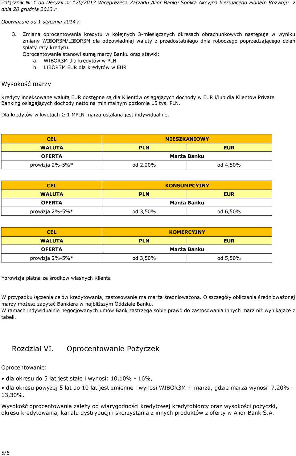 LIBOR3M EUR dla kredytów w EUR Wysokość marży Kredyty indeksowane walutą EUR dostępne są dla Klientów osiągających dochody w EUR i/lub dla Klientów Private Banking osiągających dochody netto na