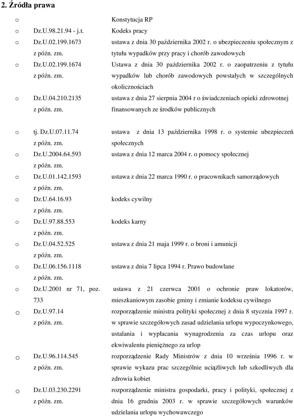 2135 ustawa z dnia 27 sierpnia 2004 r świadczeniach pieki zdrwtnej finanswanych ze śrdków publicznych tj. Dz.U.07.11.74 Dz.U.2004.64.593 Dz.U.01.142.1593 Dz.U.64.16.93 Dz.U.97.88.553 Dz.U.04.52.