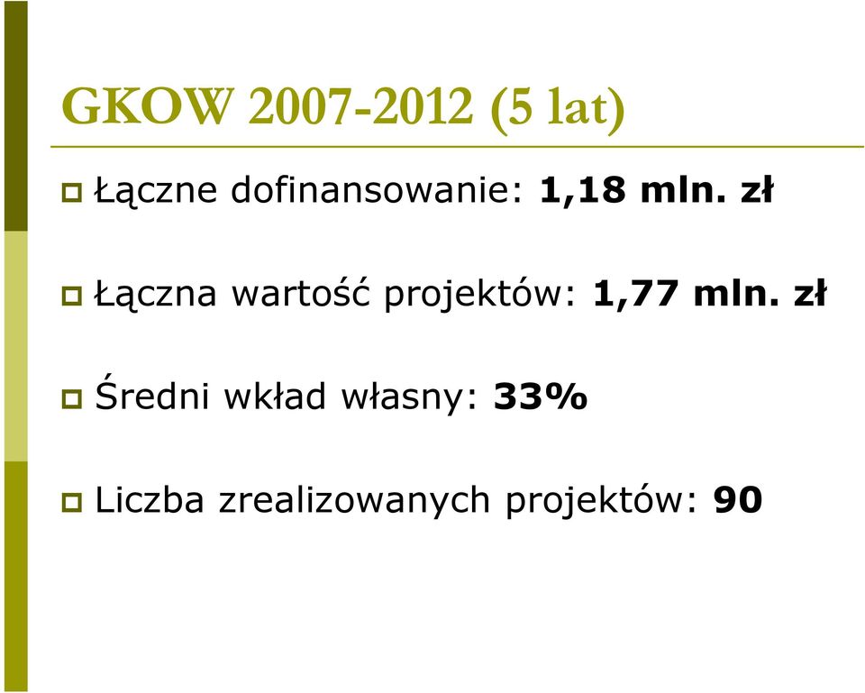 zł Łączna wartość projektów: 1,77 mln.