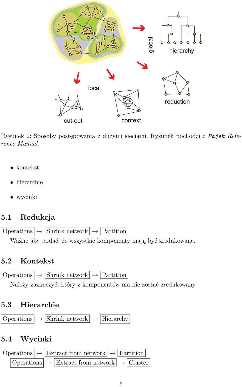networks that can be treated further using more sophisticated hierarchie methods; wycinki to provide the user with some powerful visualization tools; to implement a selection of efficient