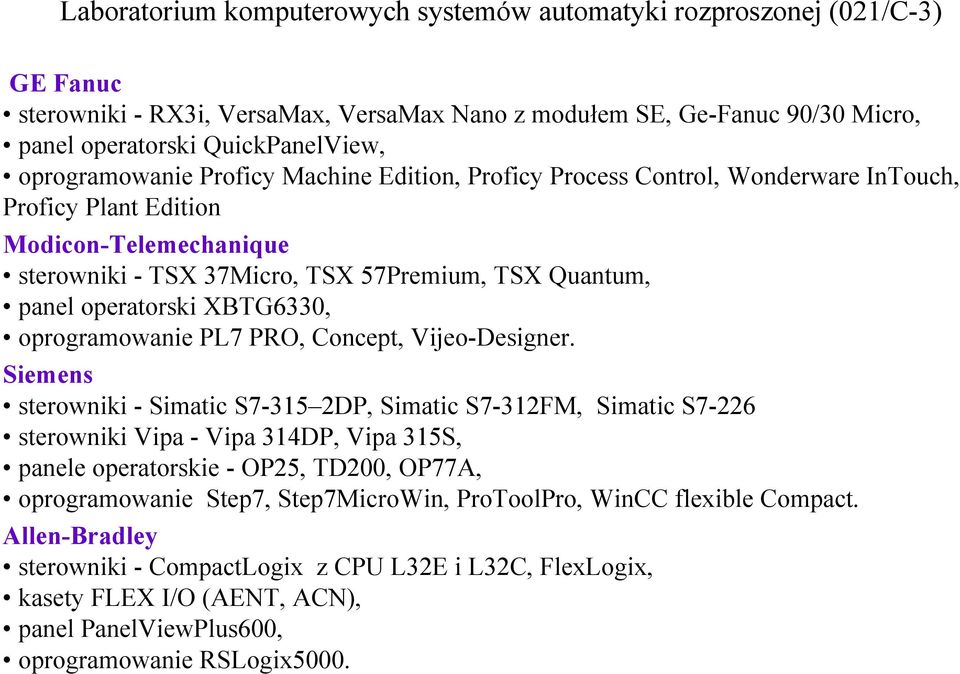 operatorski XBTG6330, oprogramowanie PL7 PRO, Concept, Vijeo-Designer.