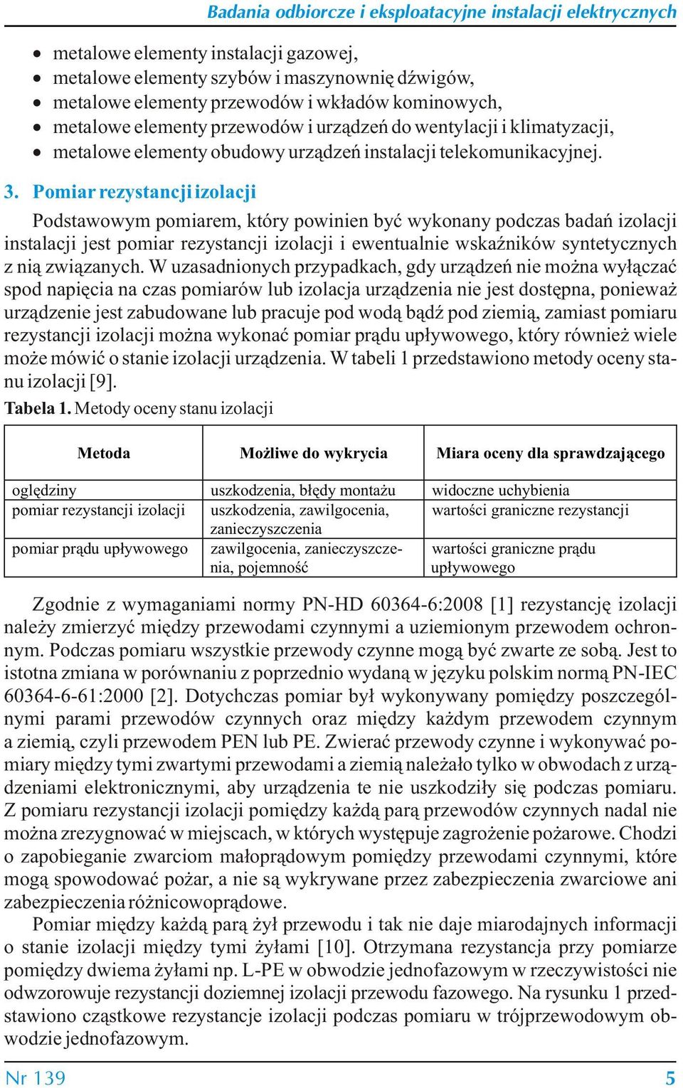 Pomiar rezystancji izolacji Podstawowym pomiarem, który powinien być wykonany podczas badań izolacji instalacji jest pomiar rezystancji izolacji i ewentualnie wskaźników syntetycznych z nią