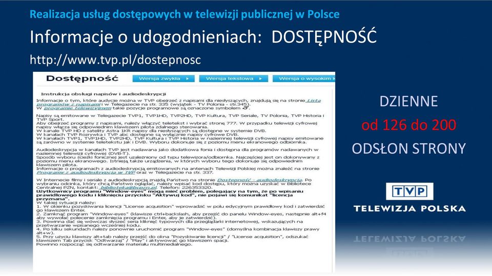 DOSTĘPNOŚĆ http://www.tvp.