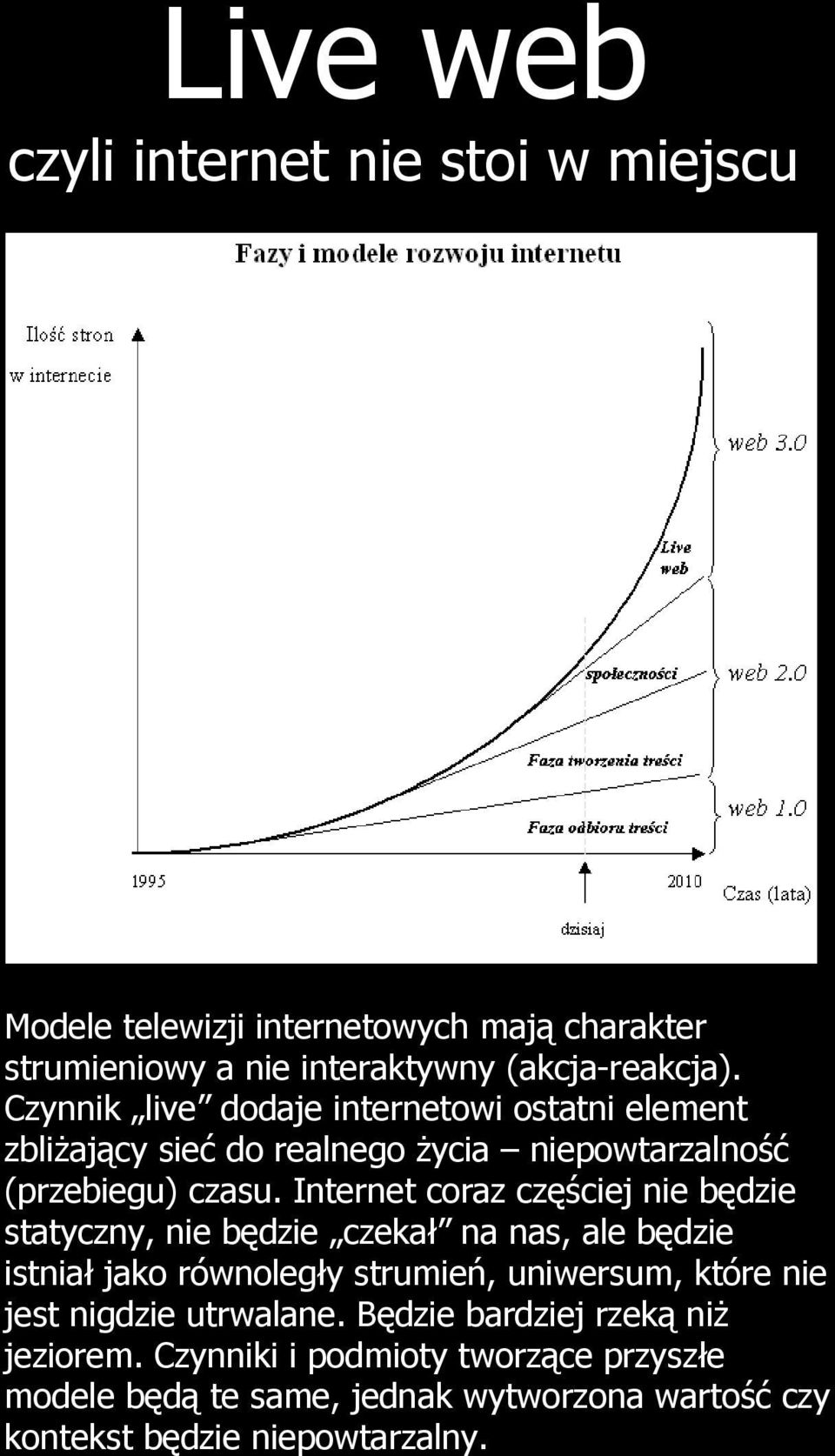 Internet coraz częściej nie będzie statyczny, nie będzie czekał na nas, ale będzie istniał jako równoległy strumień, uniwersum, które nie jest