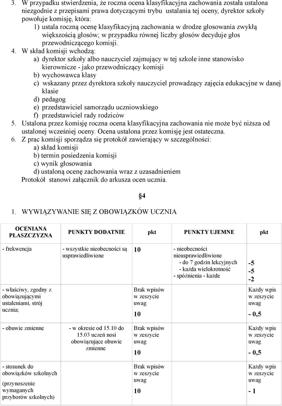 W skład komisji wchodzą: a) dyrektor szkoły albo nauczyciel zajmujący w tej szkole inne stanowisko kierownicze - jako przewodniczący komisji b) wychowawca klasy c) wskazany przez dyrektora szkoły