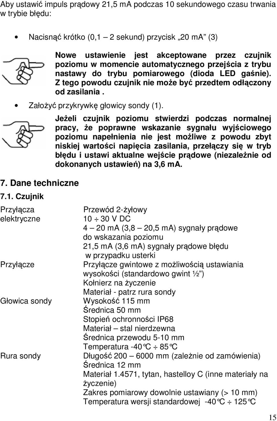 Dane techniczne 7.1.