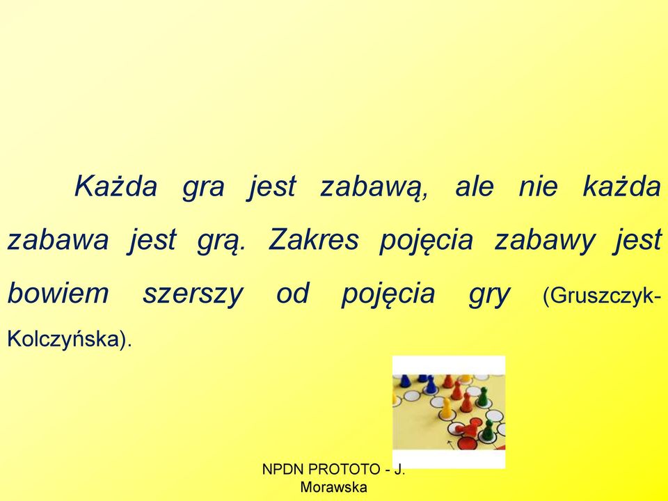Zakres pojęcia zabawy jest bowiem