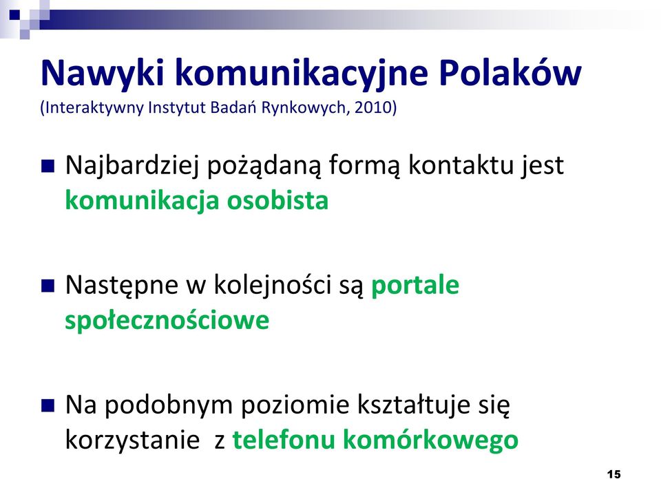 komunikacja osobista Następne w kolejności są portale