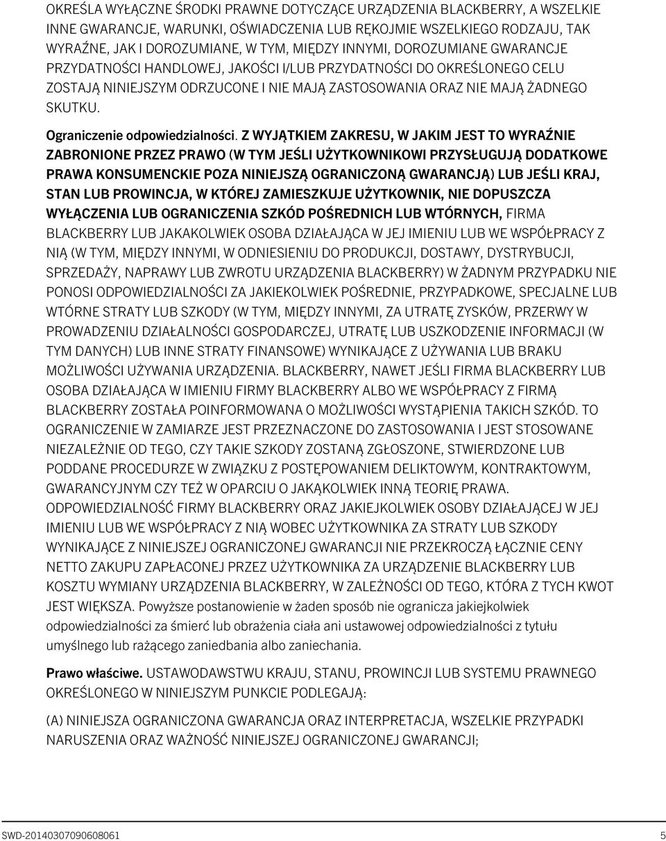 Ograniczenie odpowiedzialności.
