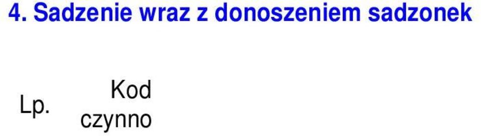 SADZ-1KR Sadzenie 1 latek pod kostur na placówkach, kopczykach, wa kach 10,0 11,0 12,0 13,2 x i rabatowa kach 90.
