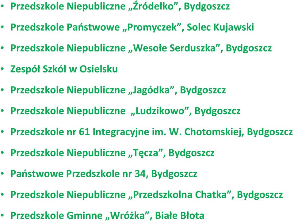 Ludzikowo, Bydgoszcz Przedszkole nr 61 Integracyjne im. W.