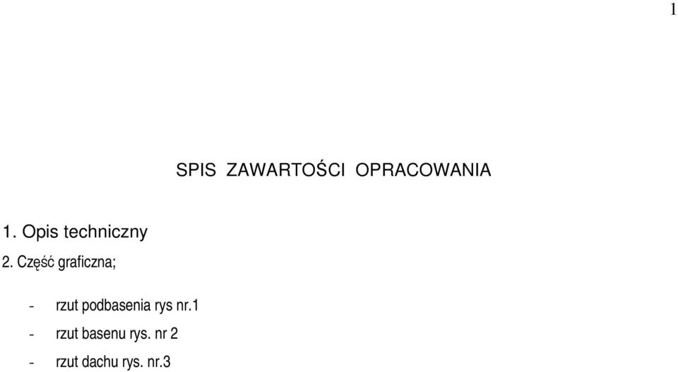 Część graficzna; - rzut podbasenia