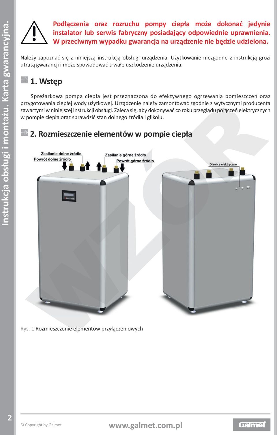 Użytkowanie niezgodne z instrukcją grozi utratą gwarancji i może spowodować trwałe uszkodzenie urządzenia. 1.
