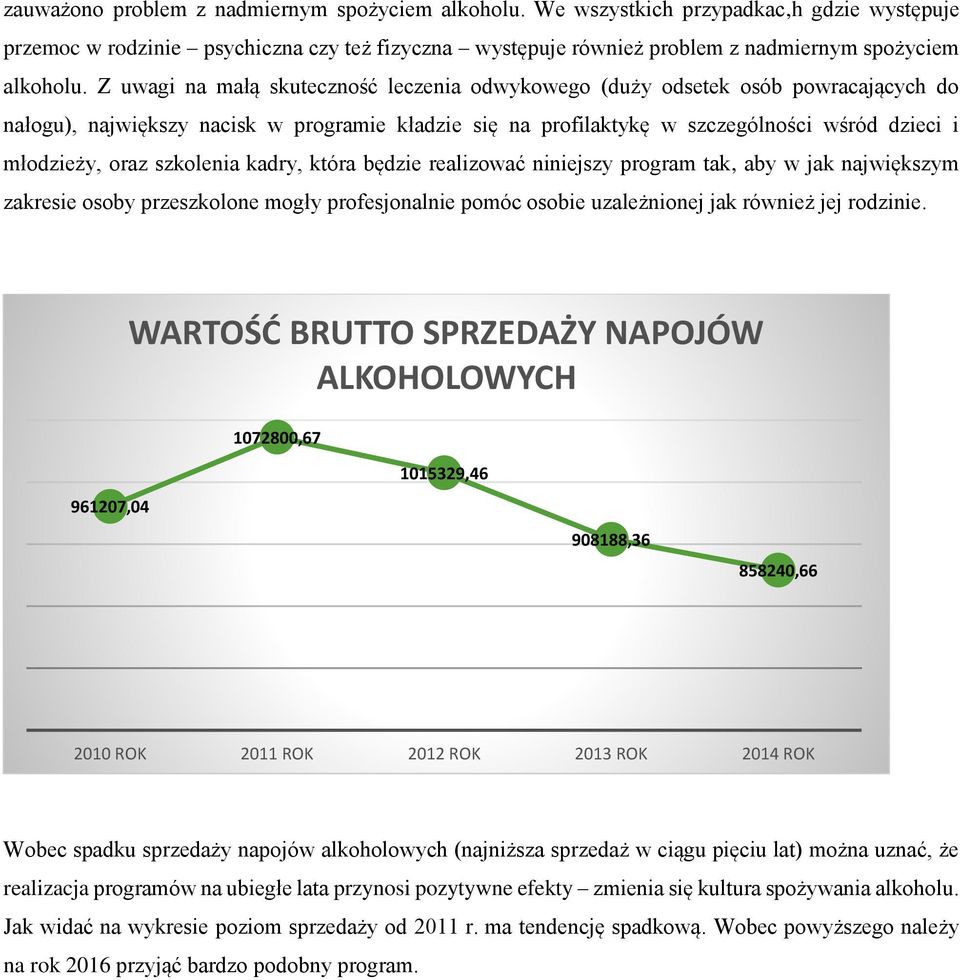 szkolenia kadry, która będzie realizować niniejszy program tak, aby w jak największym zakresie osoby przeszkolone mogły profesjonalnie pomóc osobie uzależnionej jak również jej rodzinie.