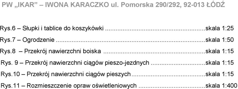 8 Przekrój nawierzchni boiska... skala 1:15 Rys.