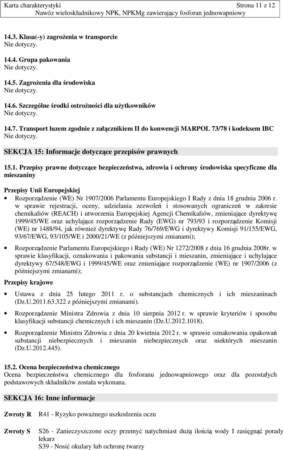 SEKCJA 15