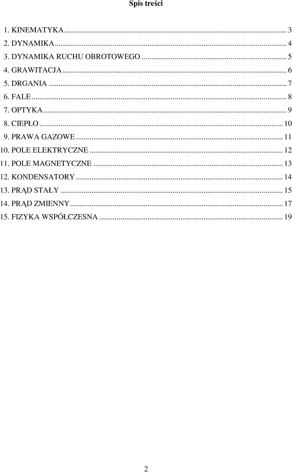 .. 0 9. PAWA GAZOWE... 0. POLE ELEKTYCZNE... 2. POLE MAGNETYCZNE... 3 2.