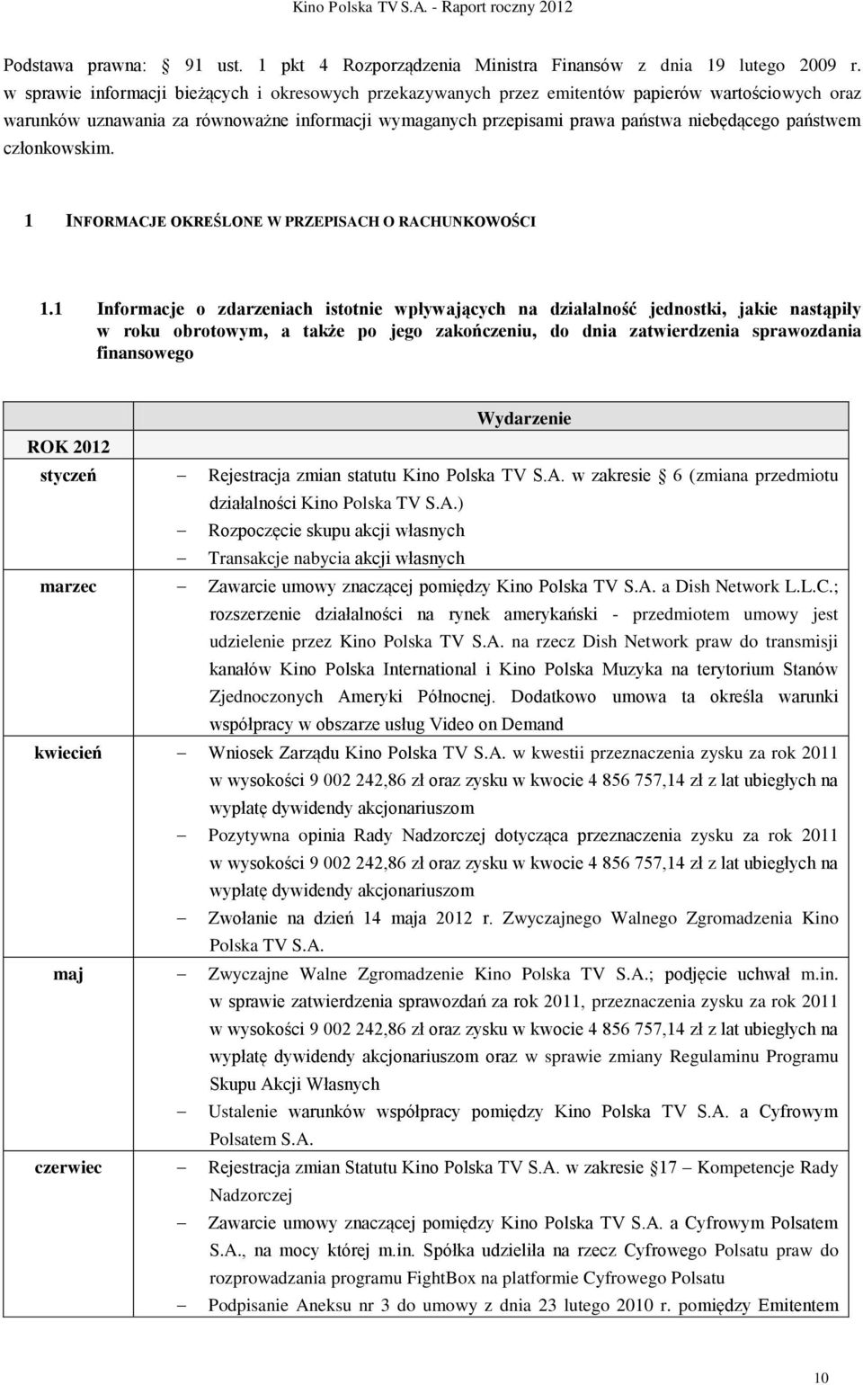 państwem członkowskim. 1 INFORMACJE OKREŚLONE W PRZEPISACH O RACHUNKOWOŚCI 1.