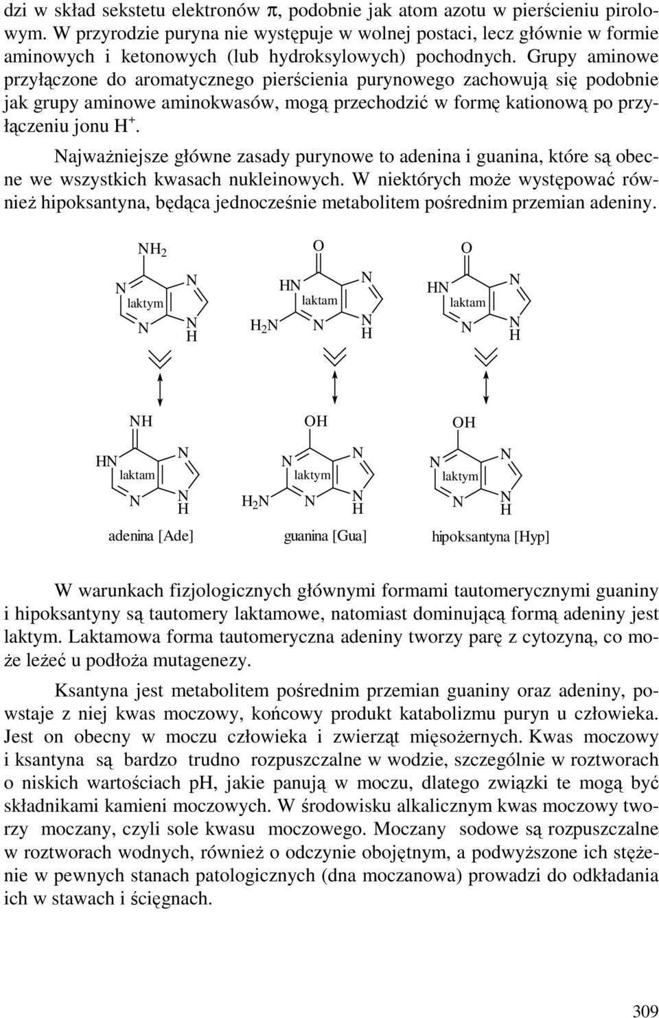 Grupy aminowe przyłączone do aromatycznego pierścienia purynowego zachowują się podobnie jak grupy aminowe aminokwasów, mogą przechodzić w formę kationową po przyłączeniu jonu +.