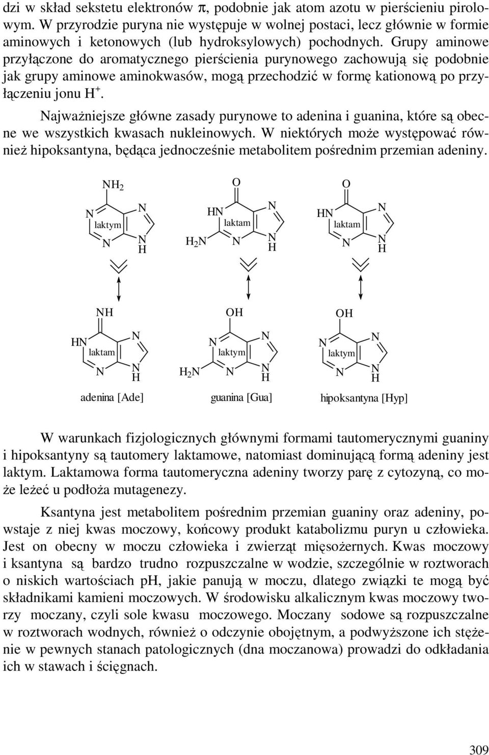 Grupy aminowe przyłączone do aromatycznego pierścienia purynowego zachowują się podobnie jak grupy aminowe aminokwasów, mogą przechodzić w formę kationową po przyłączeniu jonu +.