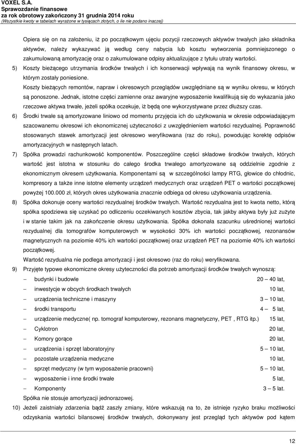 5) Koszty bieżącego utrzymania środków trwałych i ich konserwacji wpływają na wynik finansowy okresu, w którym zostały poniesione.