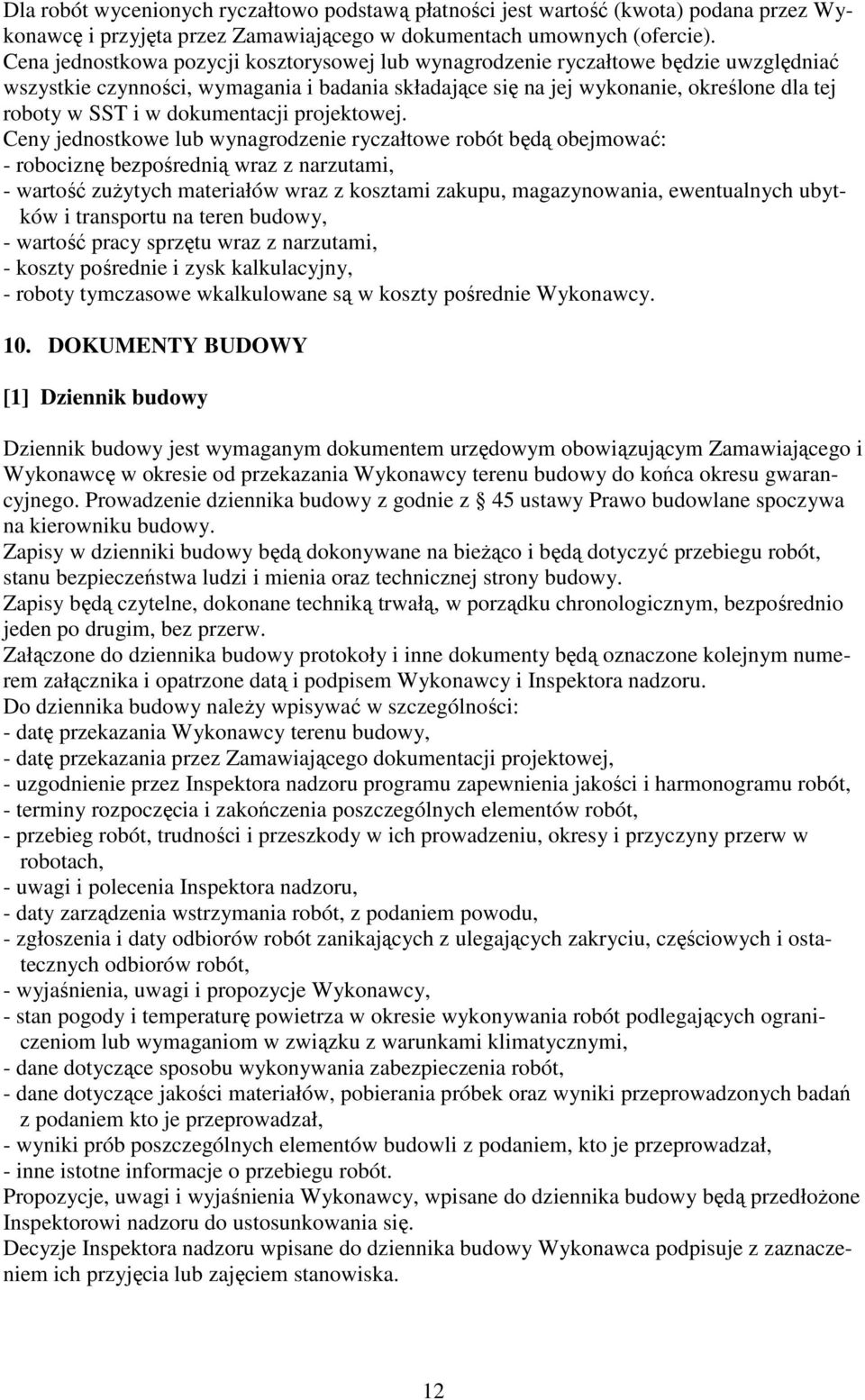 dokumentacji projektowej.