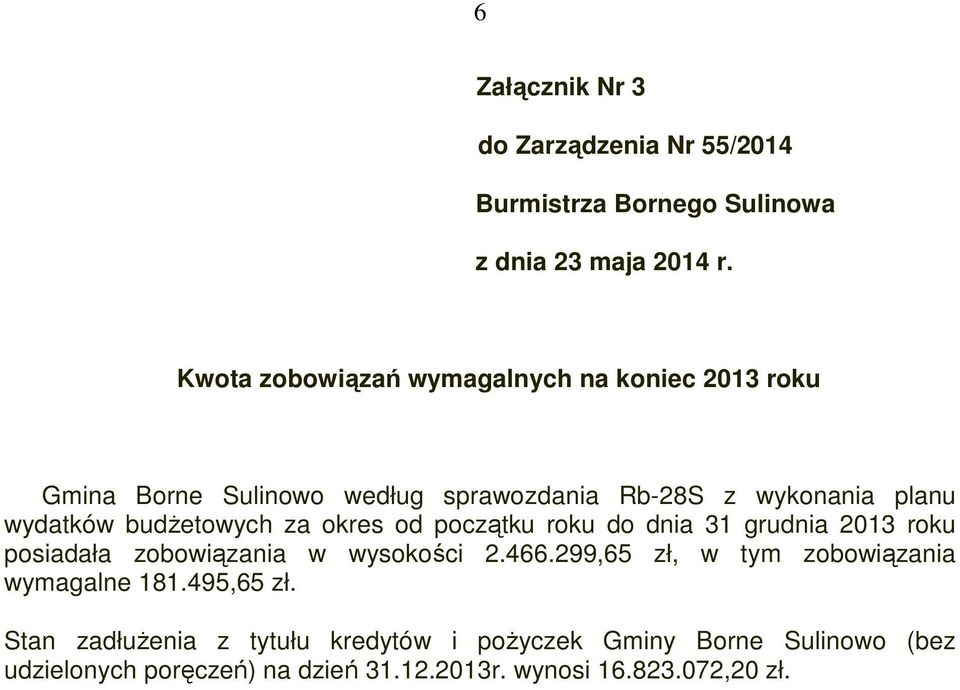 roku posiadała zobowiązania w wysokości 2.466.299,65 zł, w tym zobowiązania wymagalne 181.495,65 zł.