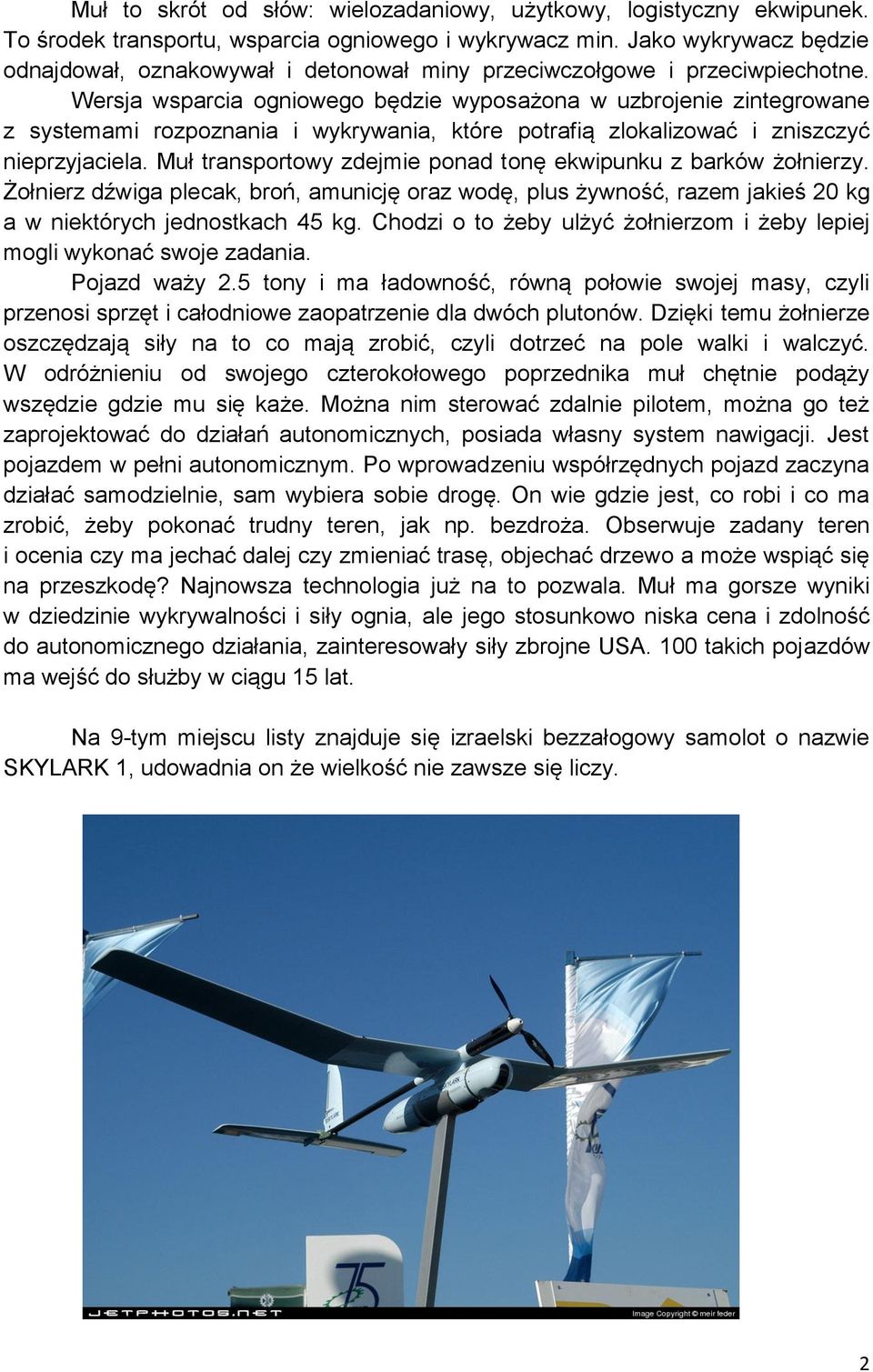 Wersja wsparcia ogniowego będzie wyposażona w uzbrojenie zintegrowane z systemami rozpoznania i wykrywania, które potrafią zlokalizować i zniszczyć nieprzyjaciela.