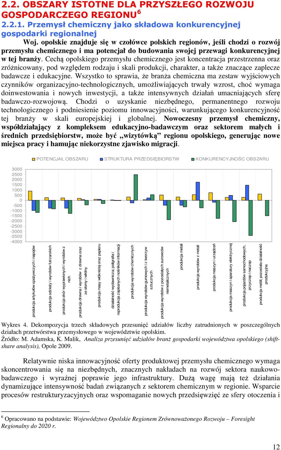 Cechą opolskiego przemysłu chemicznego jest koncentracja przestrzenna oraz zróżnicowany, pod względem rodzaju i skali produkcji, charakter, a także znaczące zaplecze badawcze i edukacyjne.
