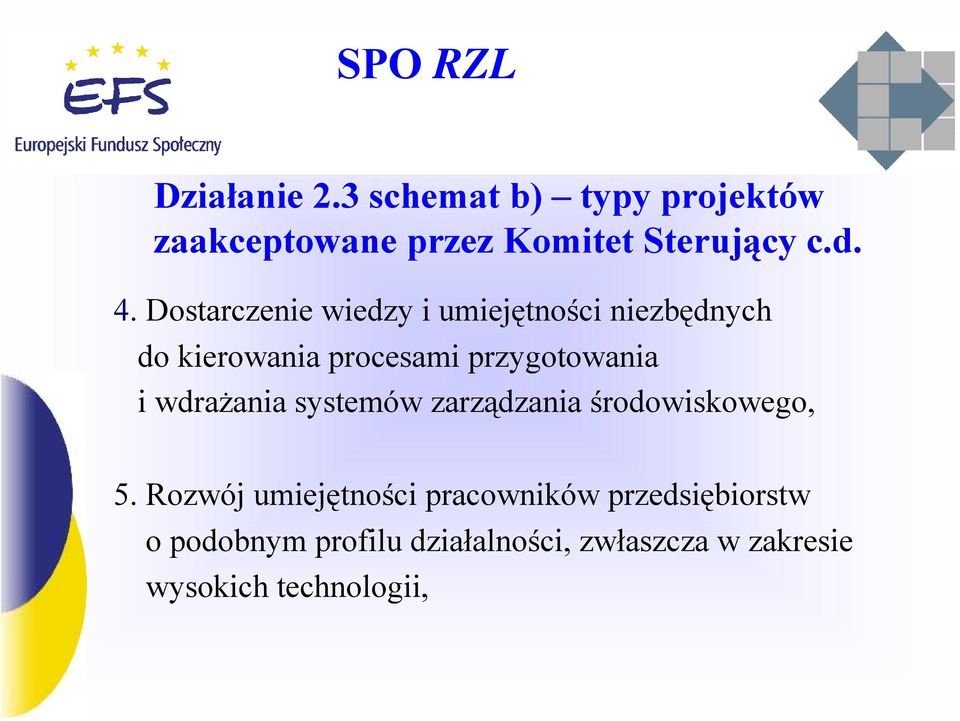 wdrażania systemów zarządzania środowiskowego, 5.