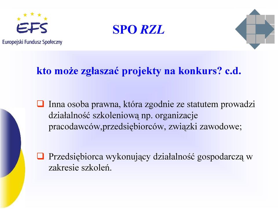 działalność szkoleniową np.