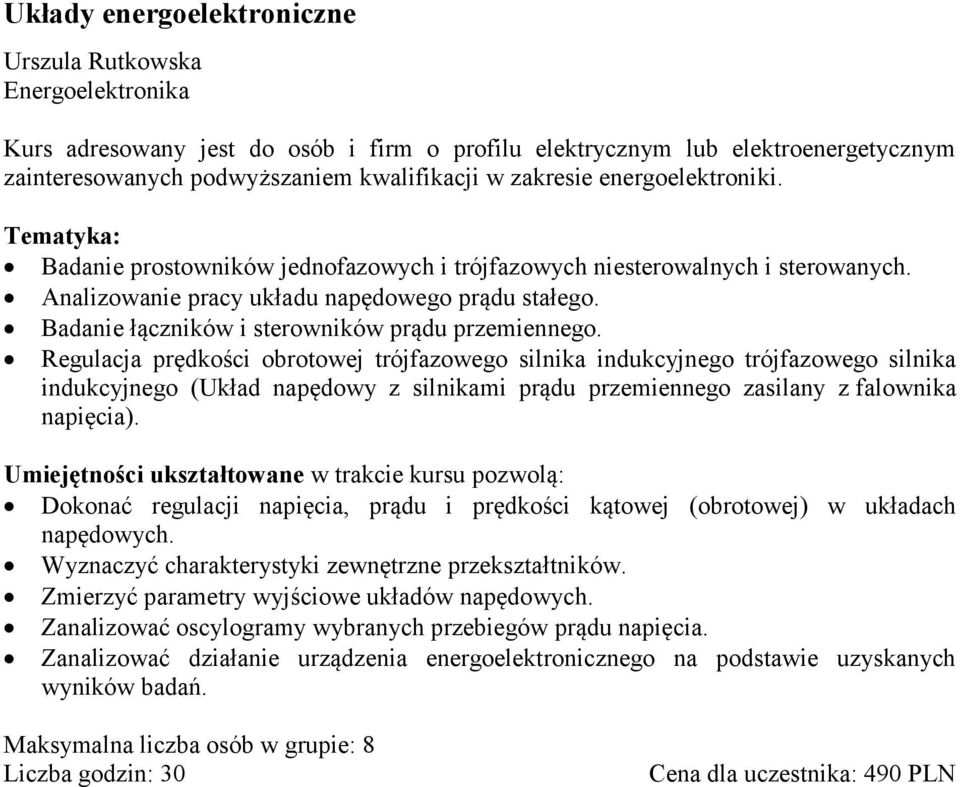 Badanie łączników i sterowników prądu przemiennego.
