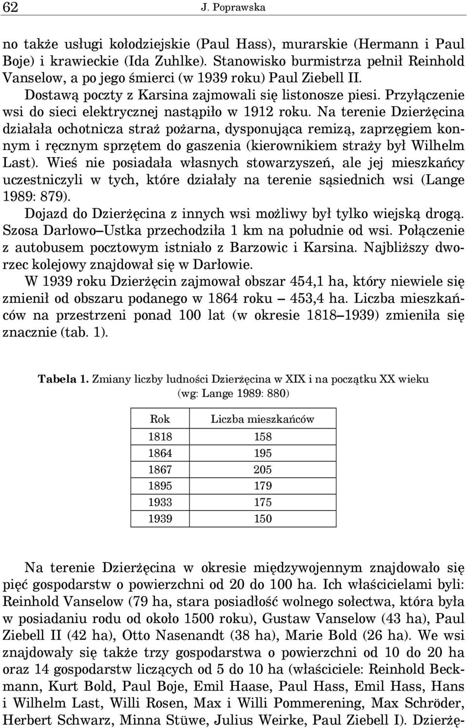 Przyłączenie wsi do sieci elektrycznej nastąpiło w 1912 roku.
