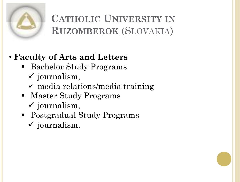 journalism, media relations/media training Master
