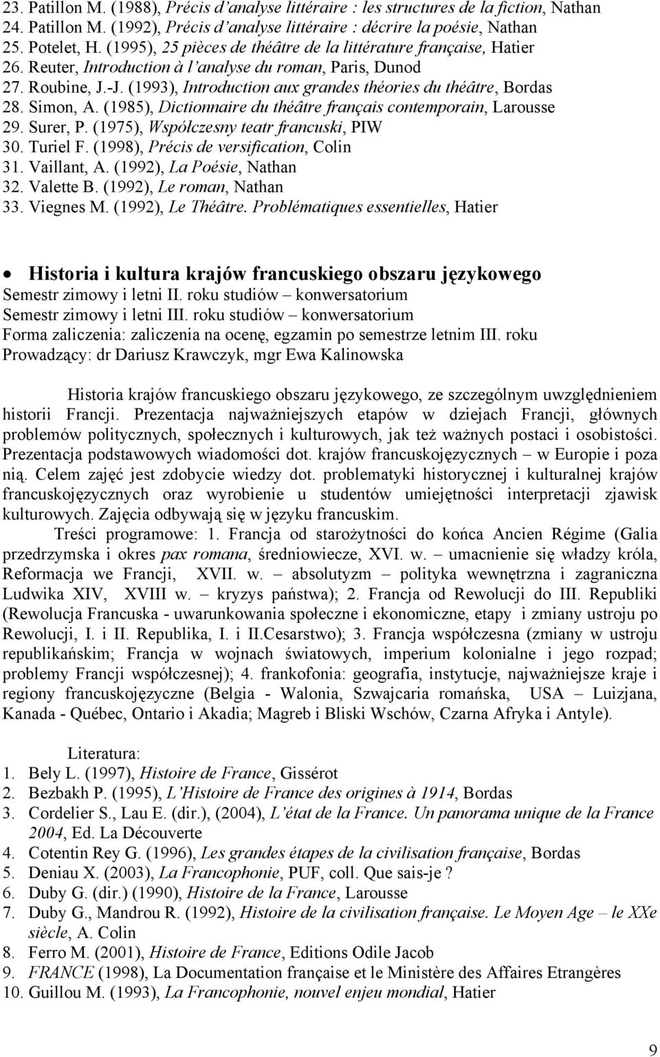 (1993), Introduction aux grandes théories du théâtre, Bordas 28. Simon, A. (1985), Dictionnaire du théâtre français contemporain, Larousse 29. Surer, P. (1975), Współczesny teatr francuski, PIW 30.
