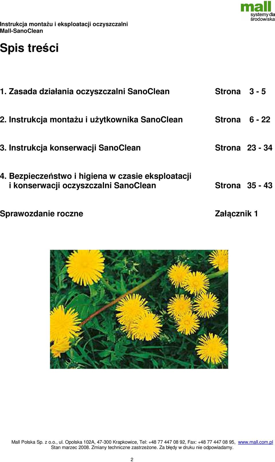 Instrukcja konserwacji SanoClean Strona 23-34 4.