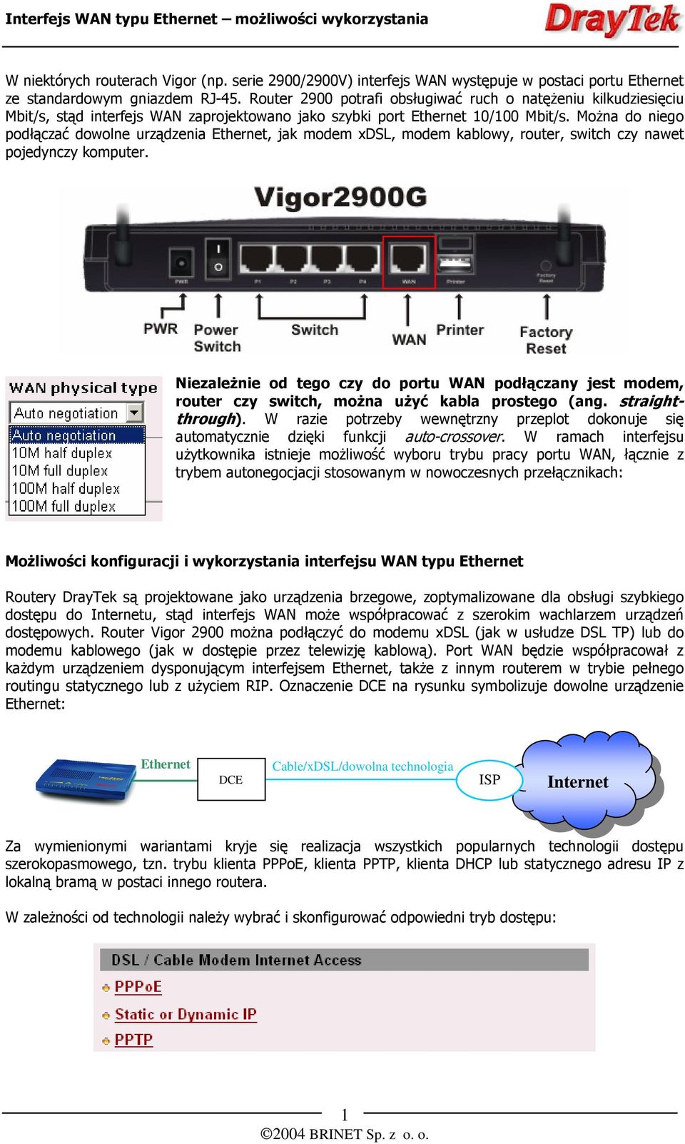 Można do niego podłączać dowolne urządzenia Ethernet, jak modem xdsl, modem kablowy, router, switch czy nawet pojedynczy komputer.