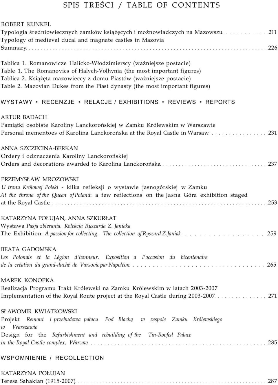 Książęta mazowieccy z domu Piastów (ważniejsze postacie) Table 2.