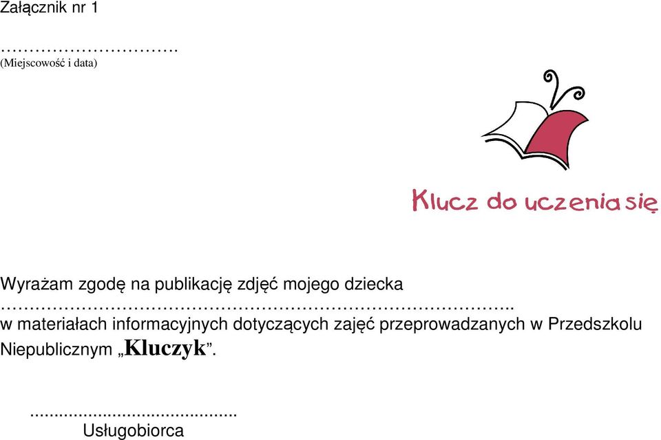 w materiałach informacyjnych dotyczących