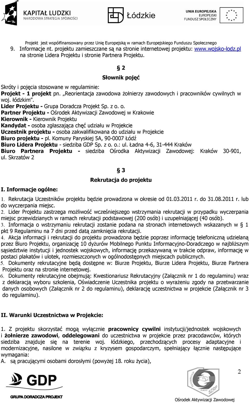 Lider Projektu - Grupa Doradcza Projekt Sp. z o.
