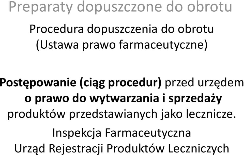 urzędem o prawo do wytwarzania i sprzedaży produktów przedstawianych