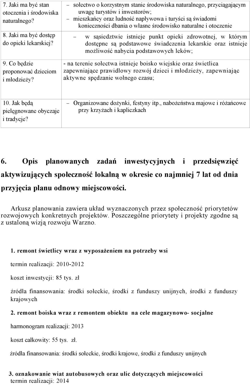 naturalne i otoczenie w sąsiedztwie istnieje punkt opieki zdrowotnej, w którym dostępne są podstawowe świadczenia lekarskie oraz istnieje możliwość nabycia podstawowych leków; 9.