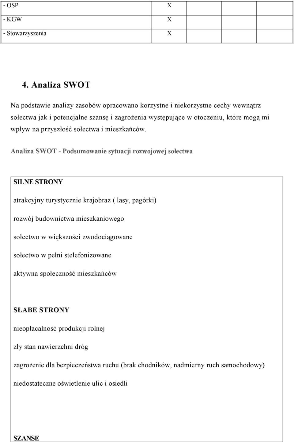 wpływ na przyszłość sołectwa i mieszkańców.