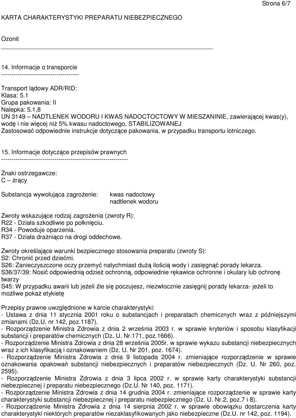 w przypadku transportu lotniczego. 15.