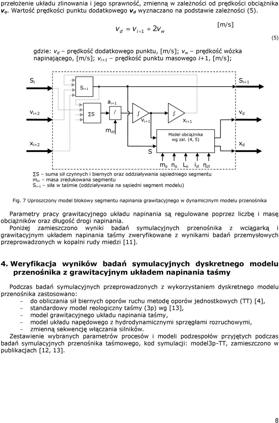 i+1 x i+2 m zr i+1 S Model obciążnika wg zal.