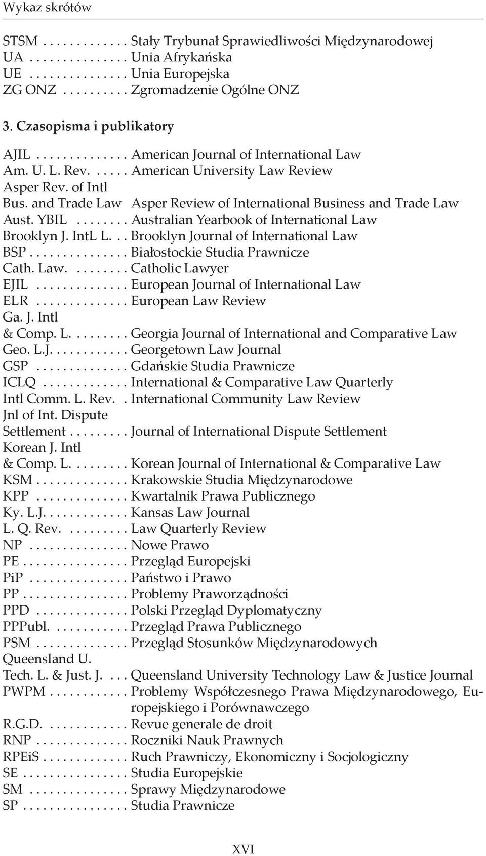 and Trade Law Asper Review of International Business and Trade Law Aust. YBIL........ Australian Yearbook of International Law Brooklyn J. IntL L... Brooklyn Journal of International Law BSP.