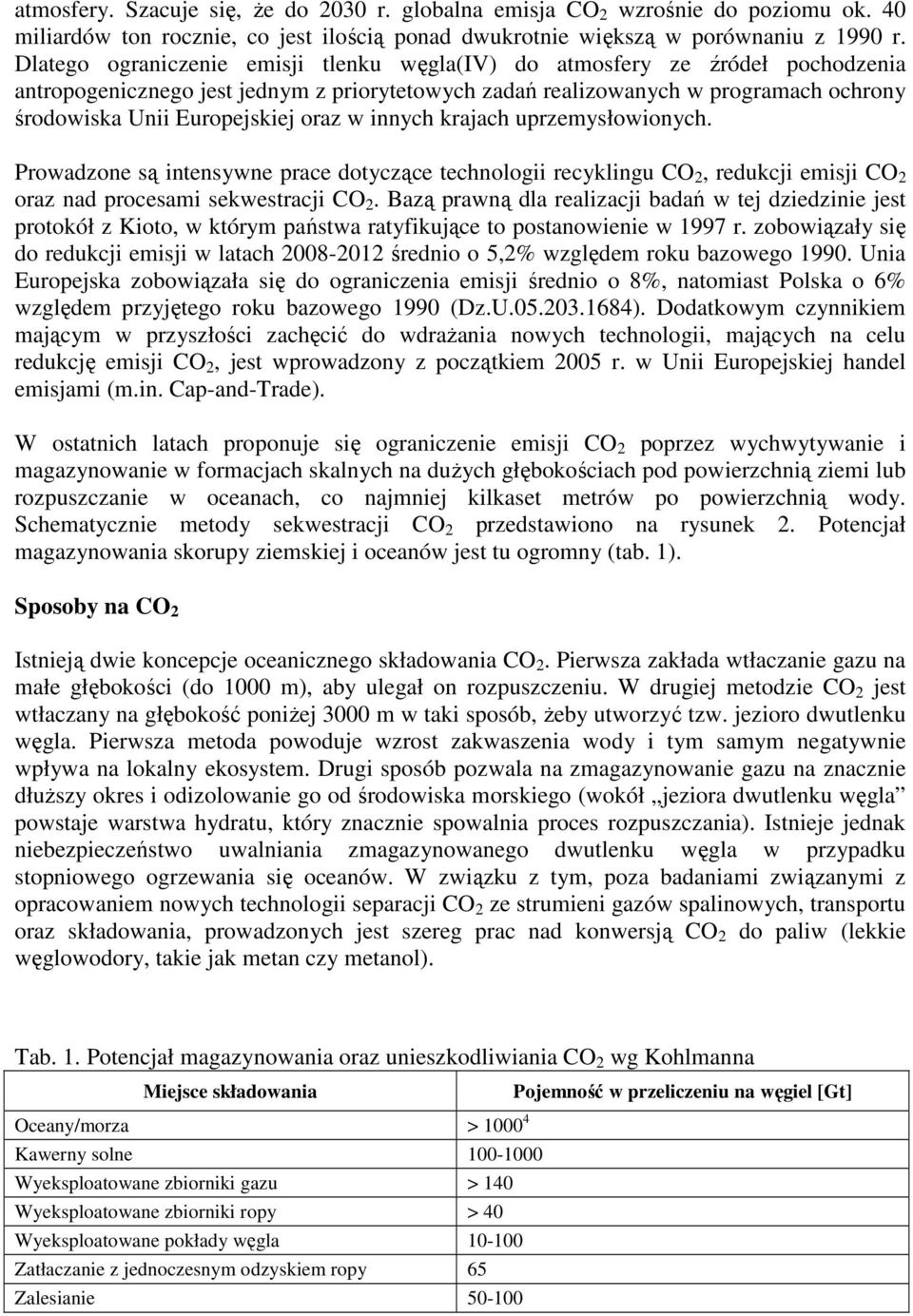 oraz w innych krajach uprzemysłowionych. Prowadzone są intensywne prace dotyczące technologii recyklingu CO 2, redukcji emisji CO 2 oraz nad procesami sekwestracji CO 2.