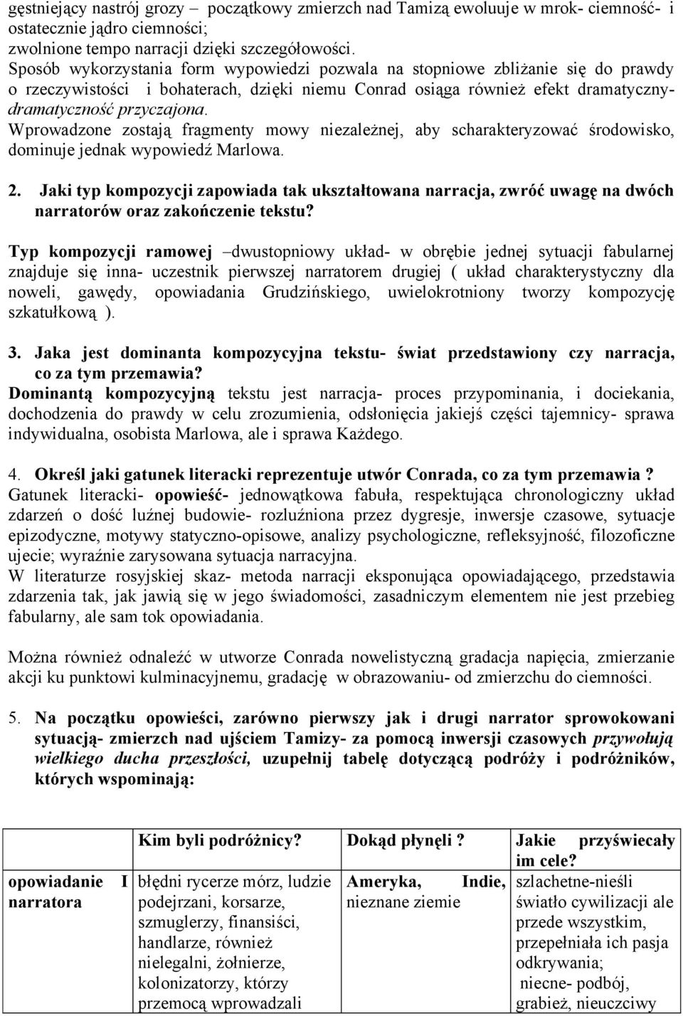 Jądro ciemności J. Conrada na lekcjach języka polskiego- zadania do  lektury. - PDF Darmowe pobieranie