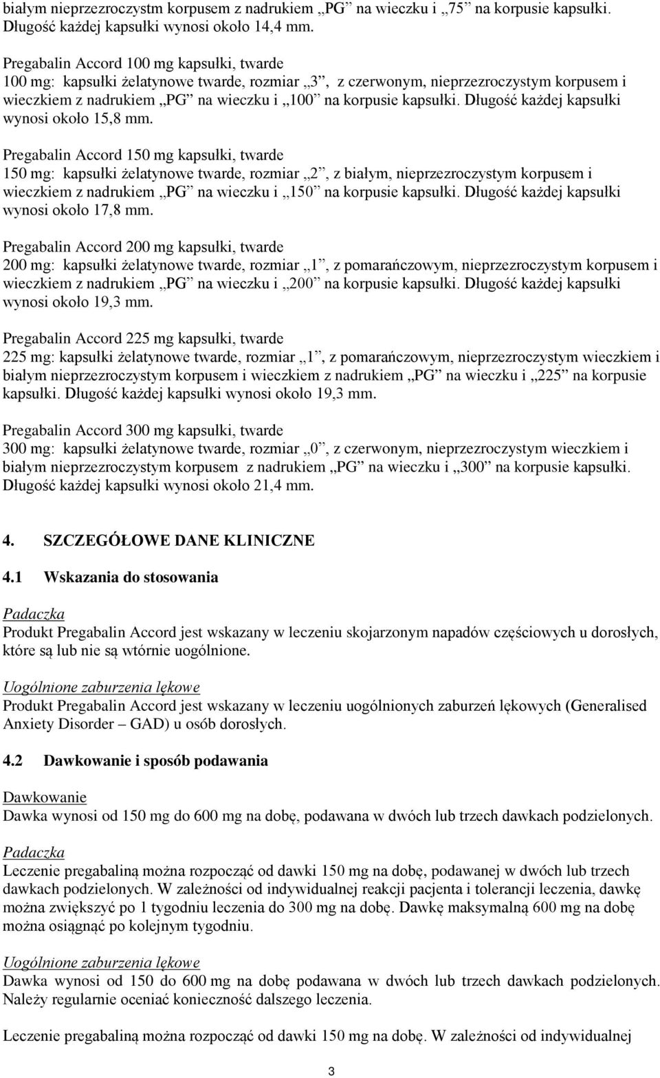 Długość każdej kapsułki wynosi około 15,8 mm.